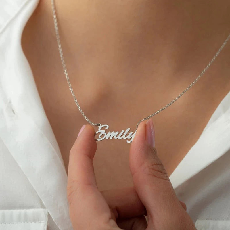 Name Necklace With Cubic Zirconia