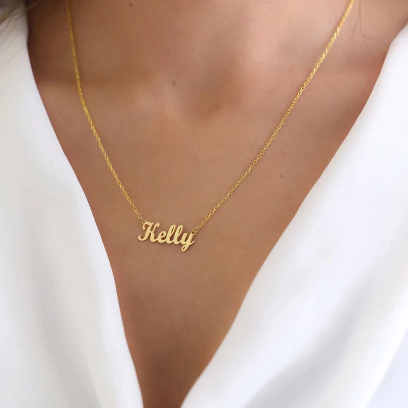 Name Necklace With Cubic Zirconia